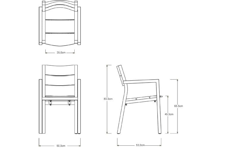 Стул для сада из тикового дерева с подлокотниками TRIBÙ Kos ARCH-00115267 - Вид №7