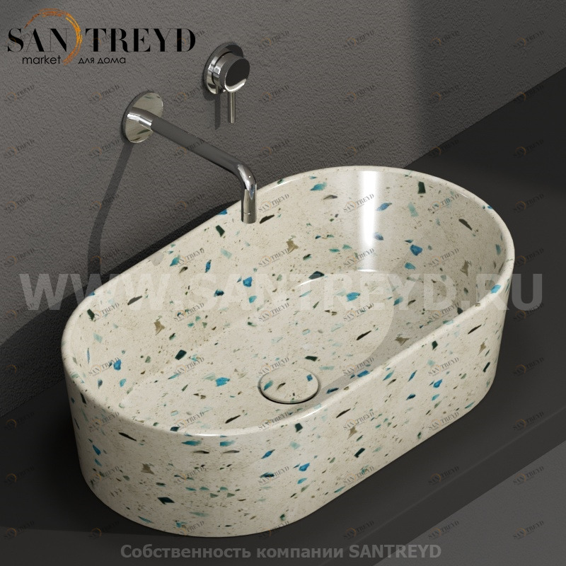 FO061GB Накладная раковина на столешницу  овальная Ceramica Globo 