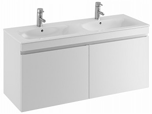 42393 IFO Renova Плоская тумба для умывальника с двумя выдвижными ящиками и двумя внутренними ящиками, Ш = 1290 мм, Ш1 = 1300 мм, темно-серый