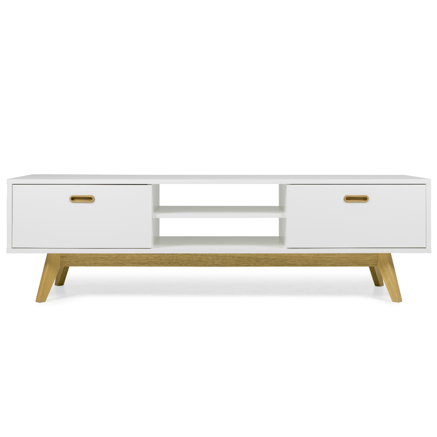 Тумба под ТВ Tenzo Bess, 50х170х43 см, дуб, белая 2162001 - Вид №1