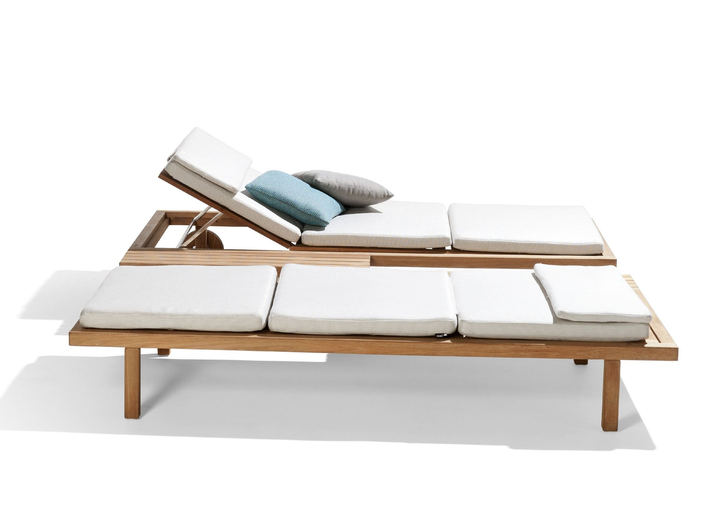 Садовая кровать с откидной спинкой из тикового дерева TRIBÙ Vis à vis ARCH-00150976