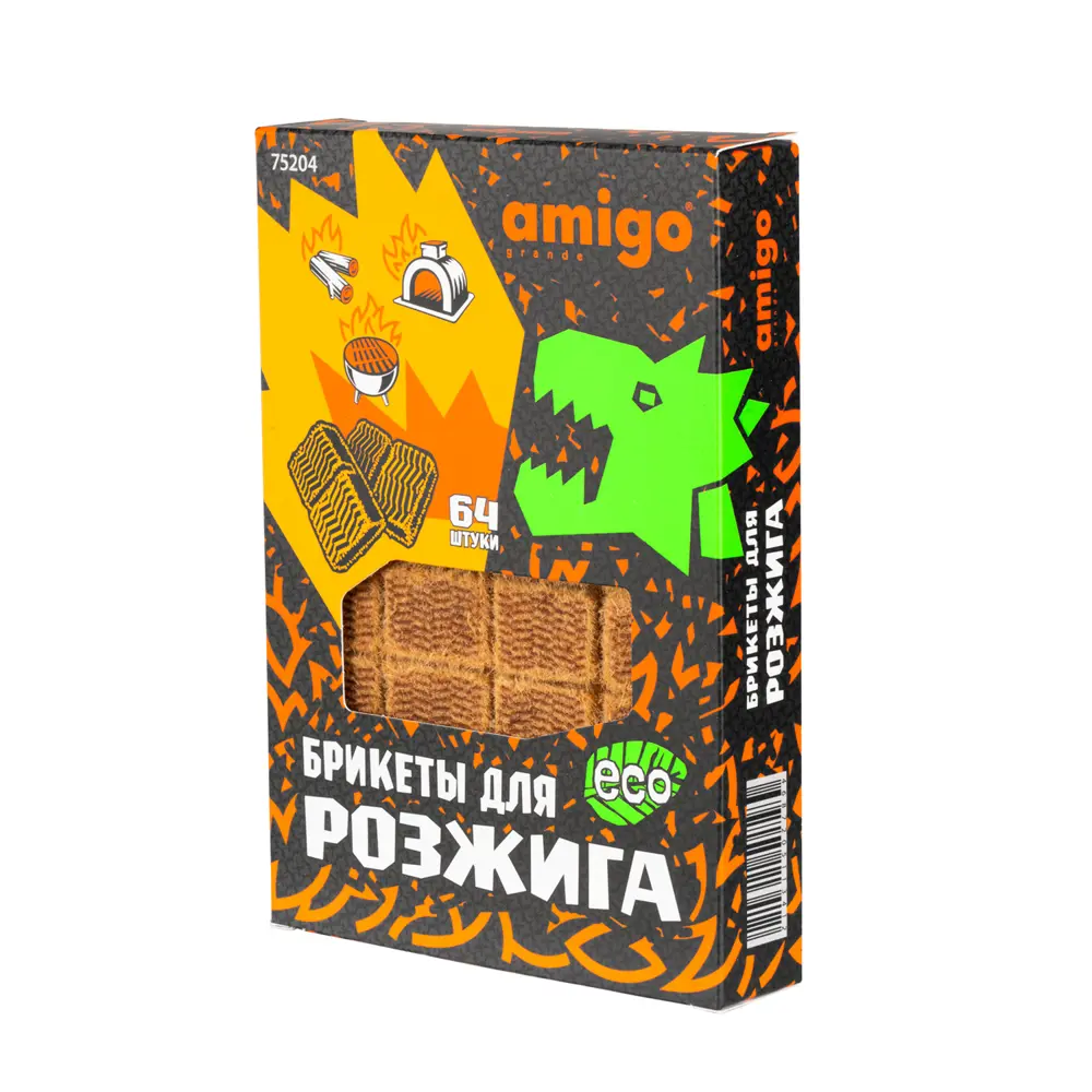 Брикеты для розжига Amigo 75204 64 шт. - быстрый и надежный старт огня 89404349 STLM-1578715