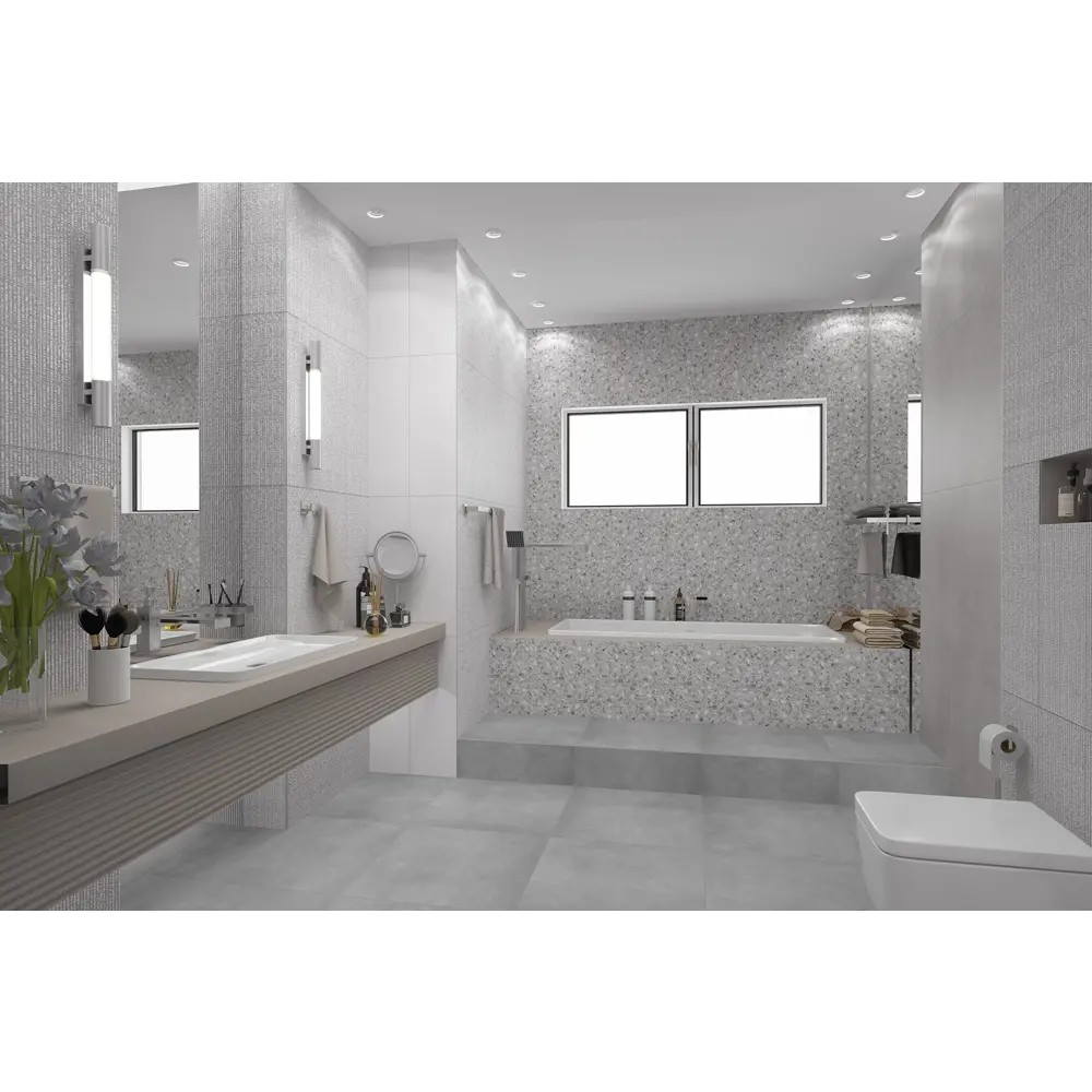 Плитка настенная Azori Terrazzo Bianco 25.1x70.9 см 1.25 м² цвет белый 85091603 STLM-2036604 Alba - Вид №3