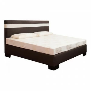 Кровать двуспальная 160х200 коричневая с бежевой полосой London BELABEDDING LONDON 134941 Коричневый