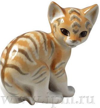 80329 Императорский фарфоровый завод Скульптура "Кошка" Фарфор твердый 