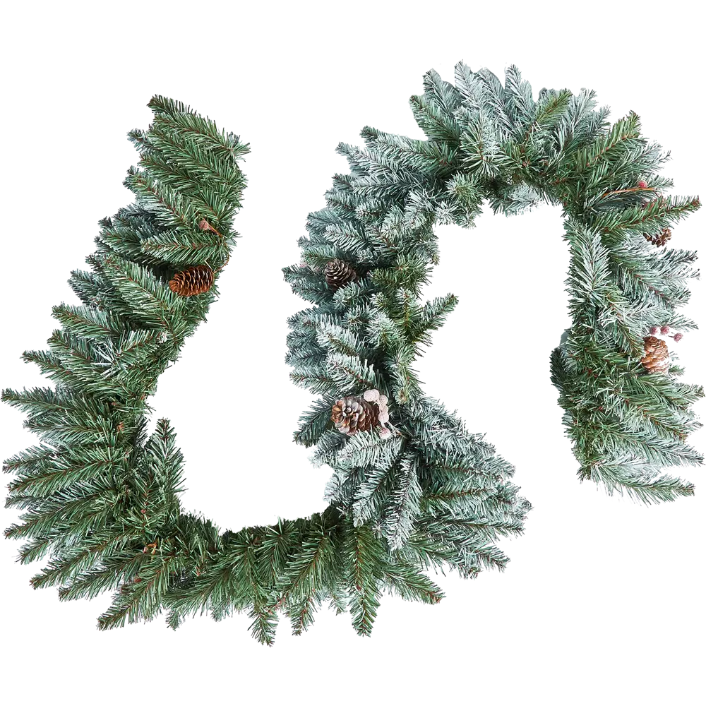 82710977 Гирлянда еловая с декором Beatrees заснеженная 1.8 м STLM-1344112 