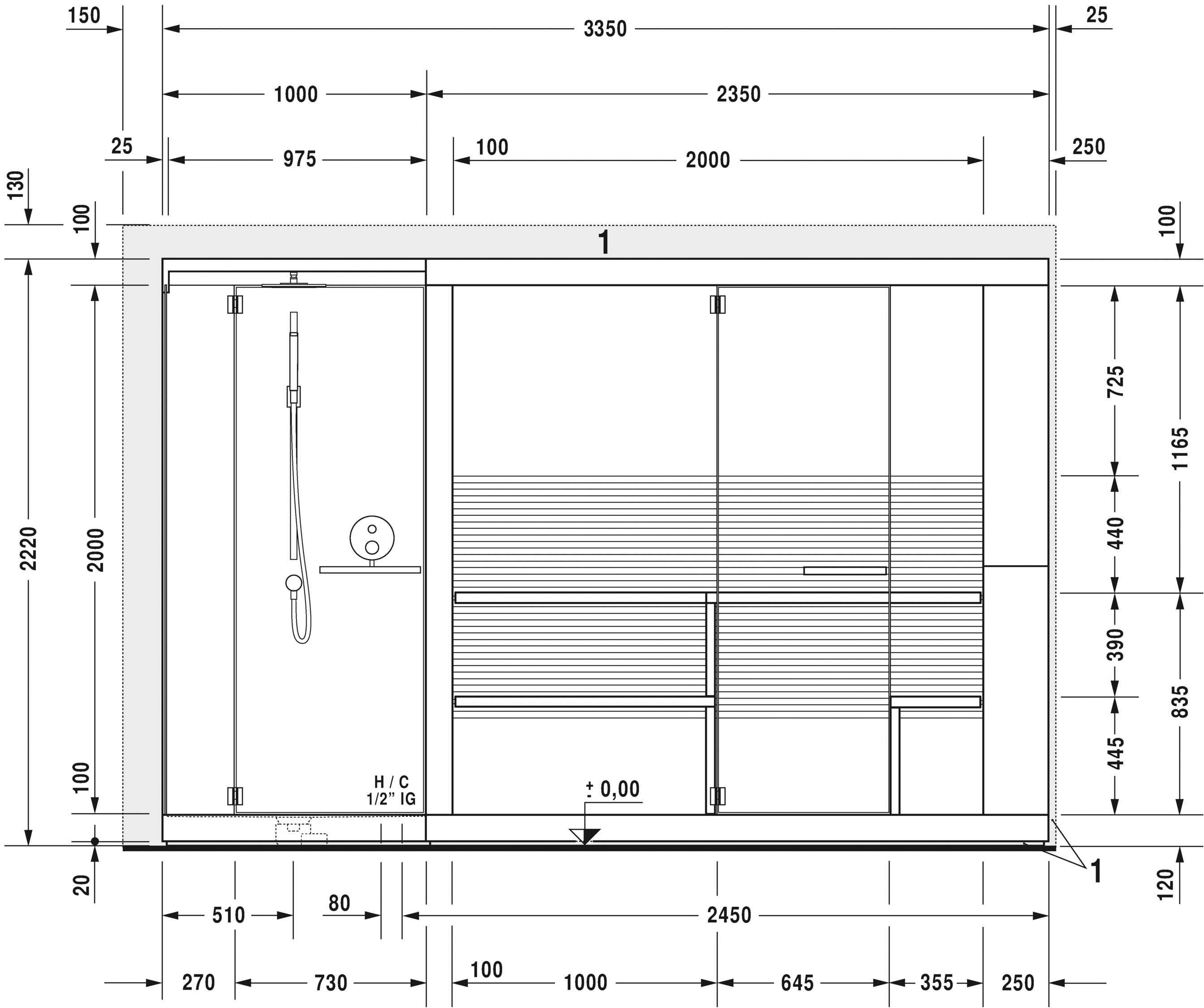 750522002011001 Inipi Сауна Inipi Ama, пристенный и угловой вариант
Исполнение: белый глянцевый (декор) Белый глянцевый декор Duravit  - Вид №6