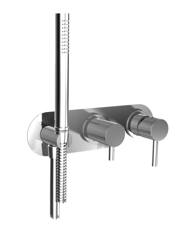 68552 / ADPR Встраиваемый смеситель для душа с подключением и ручной душ с тарелкой. Bongio On 68552/ADPR