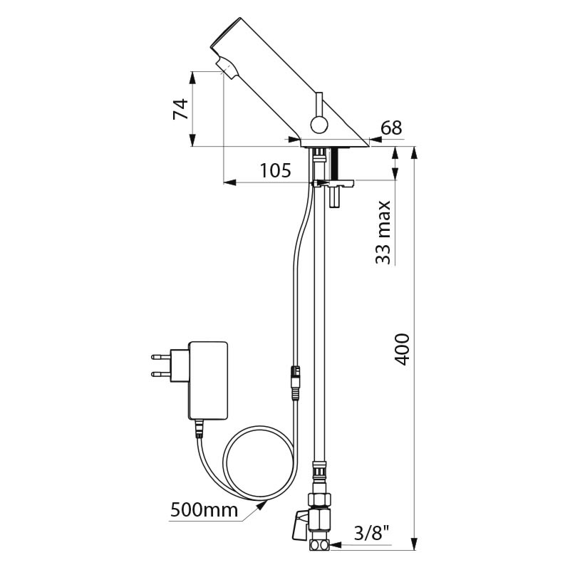499001 Сенсорный смеситель для раковины TEMPOMATIC MIX 5 DELABIE  - Вид №1