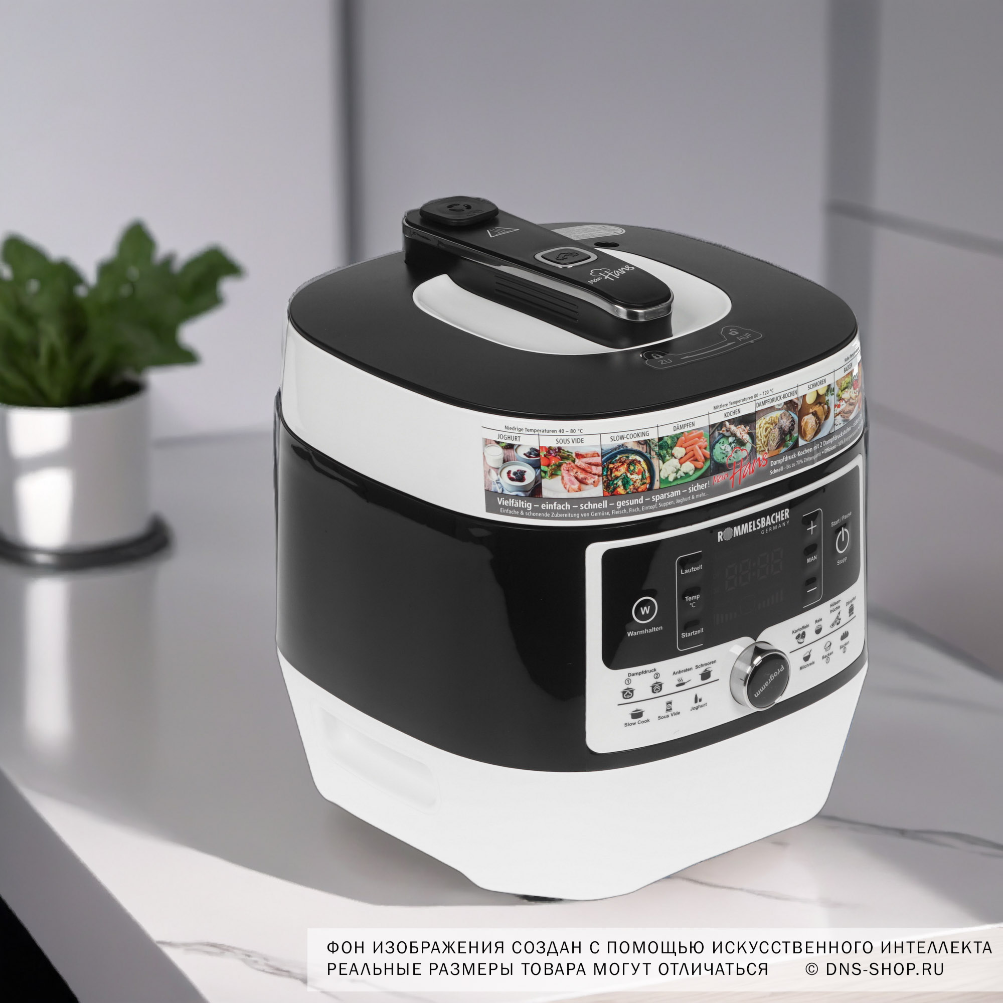 8134869 Мультиварка-скороварка Rommelsbacher MD 1000 белый STDN-0048021 - Вид №10