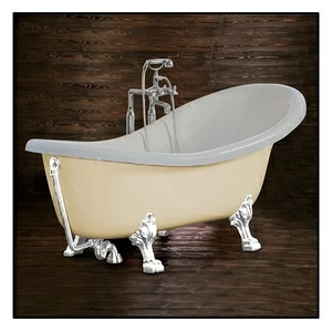 Ванна Akcjum Rectime 160 WR-03-01-KB-J овальная кремовая с белыми ножками