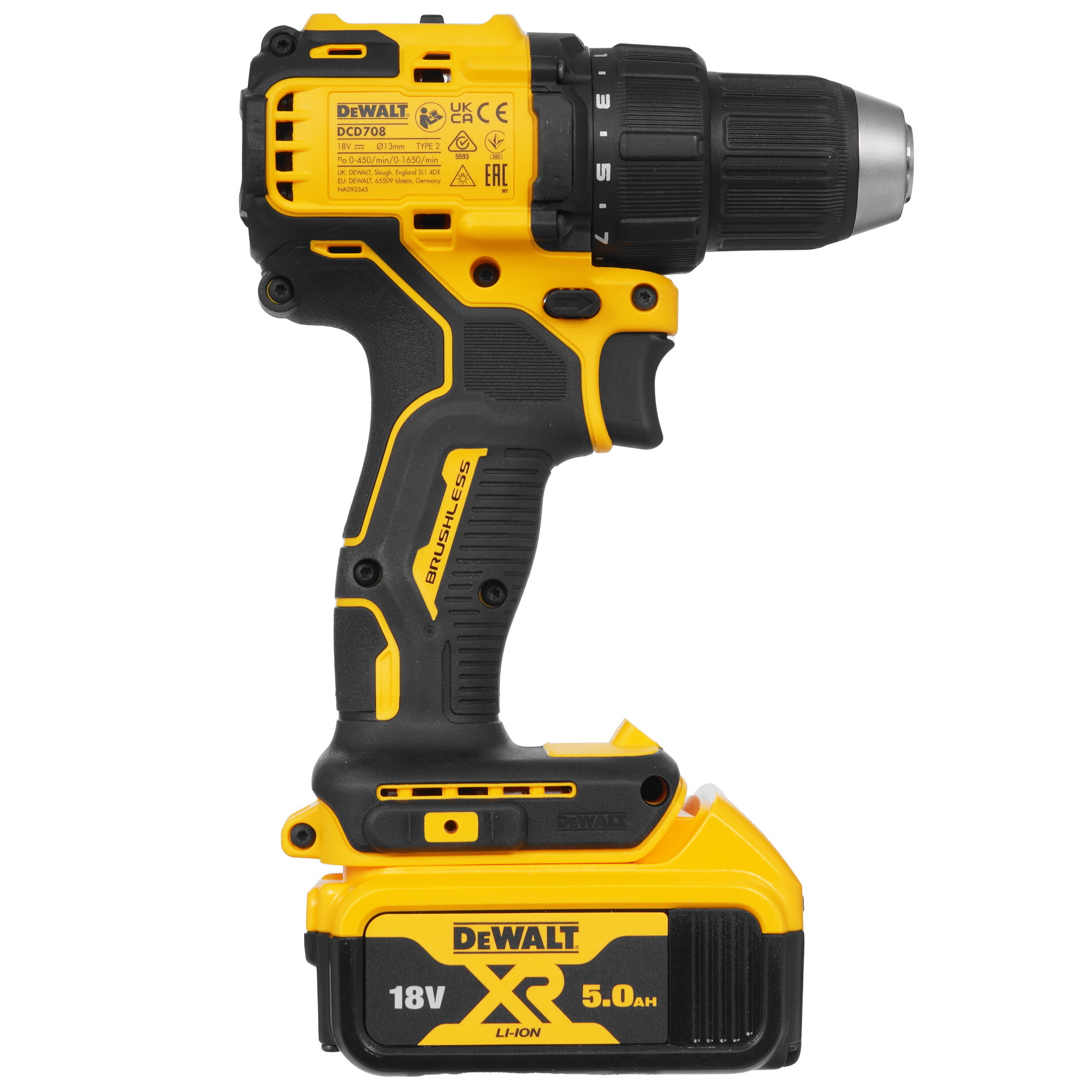 Дрель-шуруповерт DeWalt DCD708P2T-QW XR FLEXVOLТ 18/54V 5440959 STDN-0031556 - Вид №2