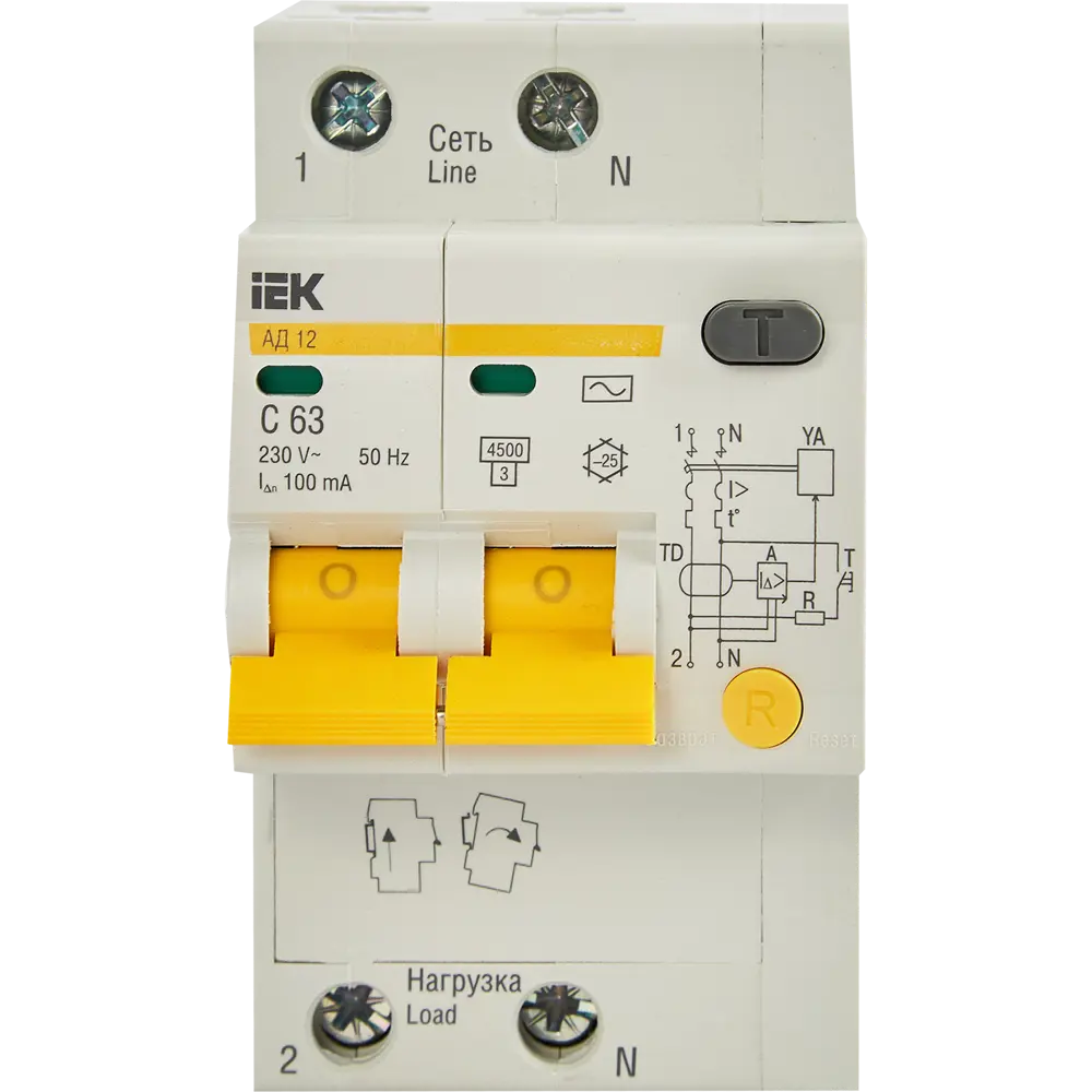 Дифференциальный автомат IEK 63А с защитой от утечек тока 87762188 STLM-1116137 - Вид №1