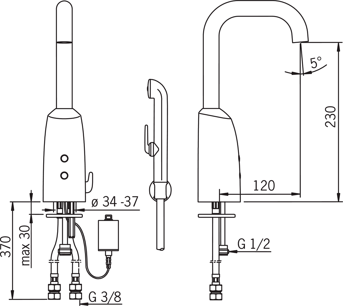 Oras 6332FZ Смеситель для умывальника, 6 V, Bluetooth 6332FZ Electra Хром  - Вид №1