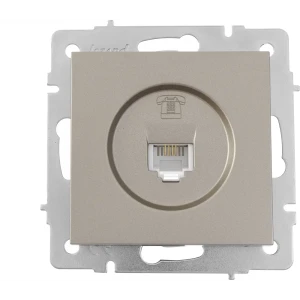 Телефонная розетка встраиваемая Lezard Vesna 742-3788-137 без заземления цвет титан