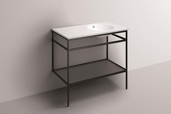 5274000000 Умывальник с тумбой, wp.wf20.4, белая, proshield, порошковая краска, матовый черный Alape WF-Serie (Work.Frame) 