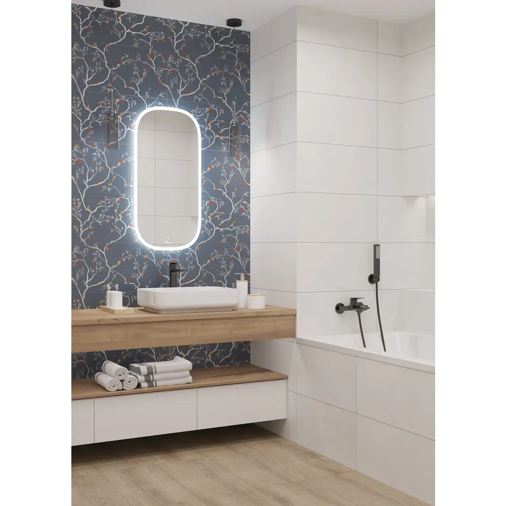 LB Ceramics Моррис: Настенное панно с синим узором из керамогранита 89266129 STLM-0946714 - Вид №4
