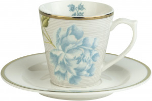 Кофейная пара эспрессо LAURA ASHLEY Cobblestone Pinstripe, 90мл