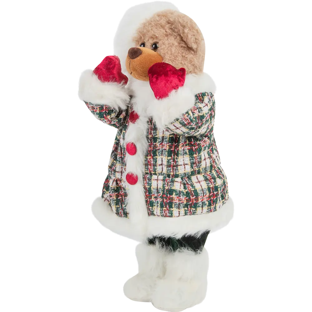 Фигурка декоративная «Мишка в пальто», 55 см, пластик, цвет белый/красный RELANCE STLM-2197456 - Вид №1