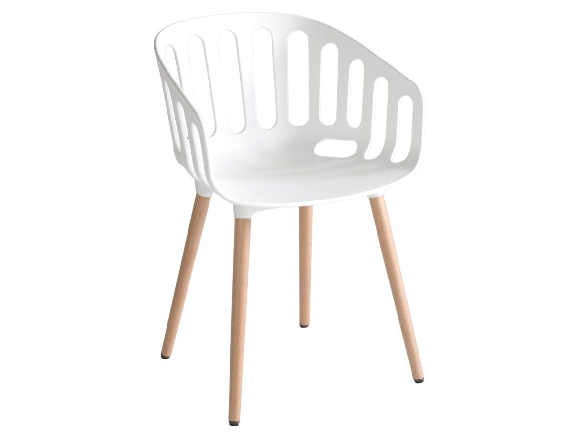 Стул из инженерного пластика с подлокотниками и деревянной рамой GABER корзина ARCH-00011217