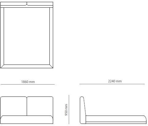 PRADDY Двуспальная кровать с обивкой из ткани  Ml017  - Вид №2