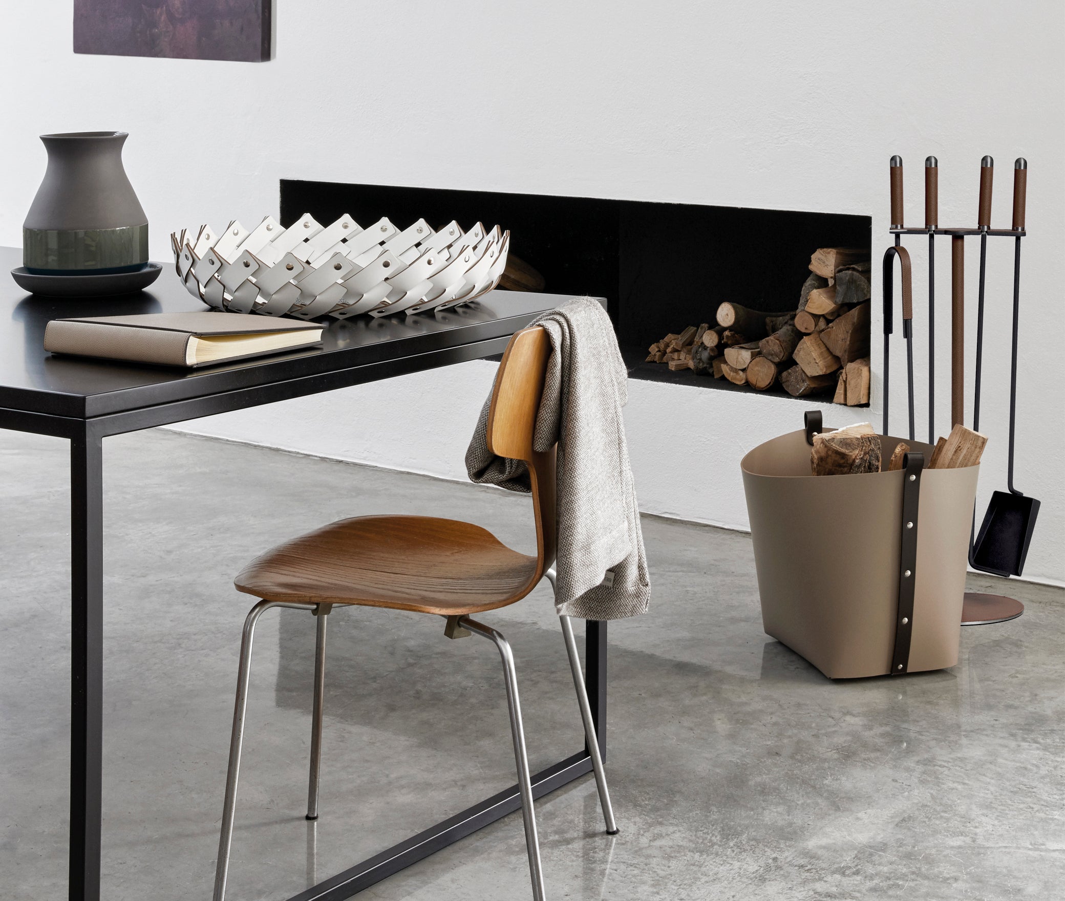 Короткая корзина Almeria - Ø 41XH13 см / регенерированная кожа_camel Pinetti 00.1150.082.011 - Вид №6