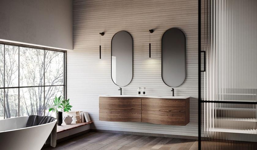 Mobiltesino Настенная тумба под умывальник из ясеня с ящиками Incanto sun-id-1404587 - Вид №1