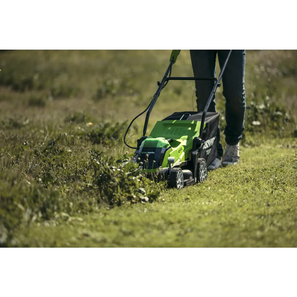 Газонокосилка аккумуляторная GreenWorks 2501907UA 40 В 35 см 1x2 Ач АКБ и ЗУ входит в комплект 80172924 STLM-2153947  - Вид №12