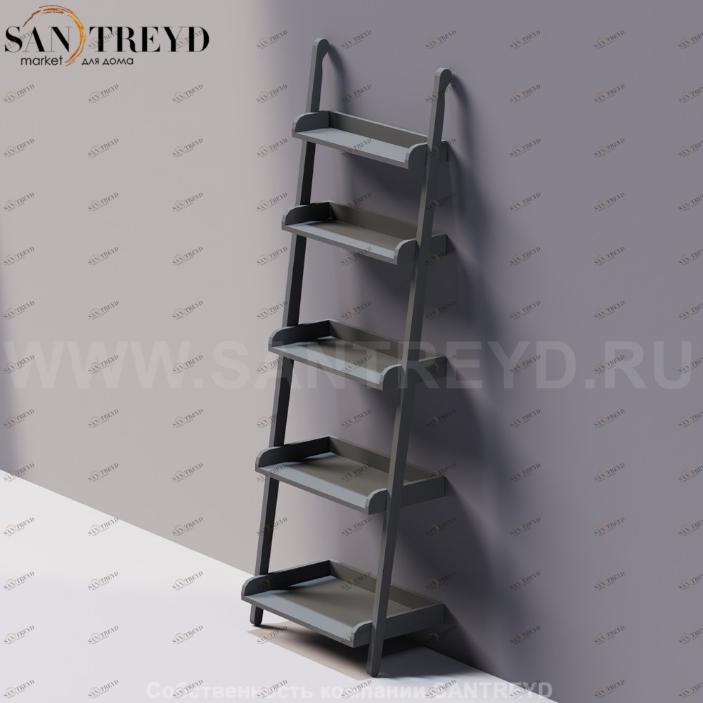 Agape STAIRS Конструкция с пятью полками серая ACOM0534NG