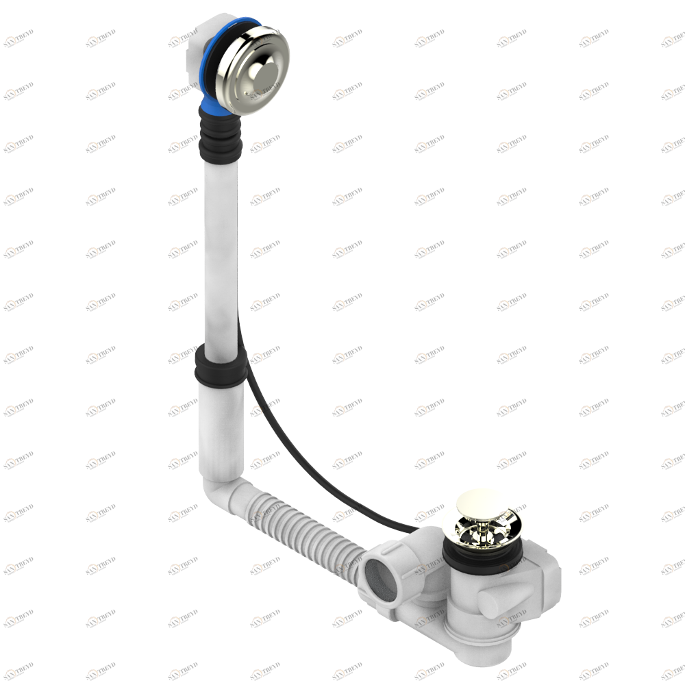 G08-302 Перелив GEBERIT для ванны. Регулируемая высота : от 165 мм до 390 мм регулируемый вынос: от 110мм до 230мм - европейская модель - выпуск Ø 40 мм поставляется со стильный ручкой управления Thg-paris Pompadour Никель G08-302 CAT.B