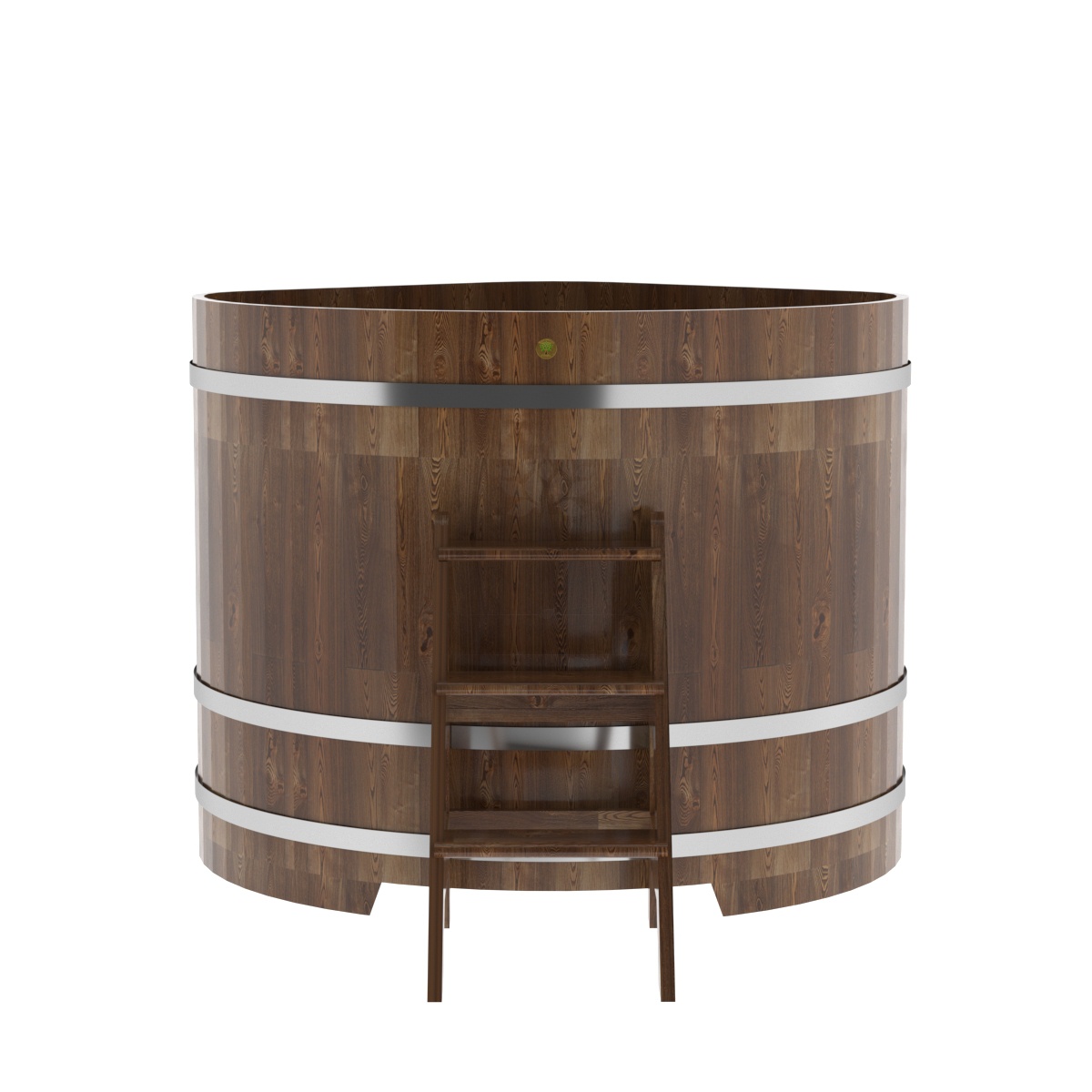 1587 Купель угловая из сращенных ламелей лиственницы 1,37х1,37х1,2 морёная Alyarus  - Вид №4