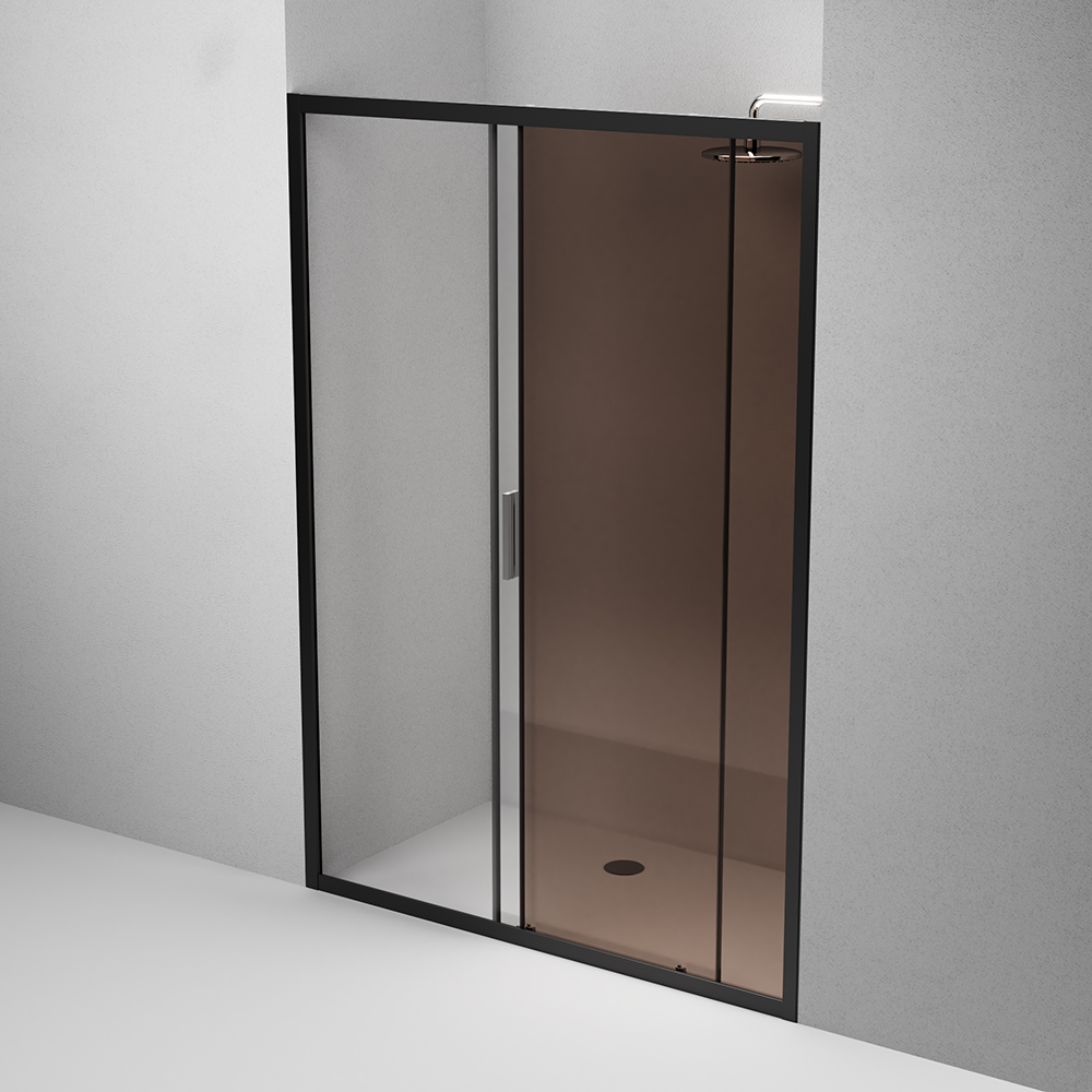 W90G-140-1-195BBr Solo Дверь душевая 140х195 стекло бронзовое профиль черный матовый AM.PM Gem - Вид №4