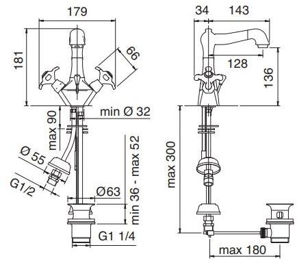 Rubinetterie Treemme Nuova retrò  4118  - Вид №3