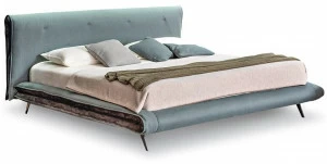 Bonaldo Двуспальная кровать с обивкой из ткани Saddle