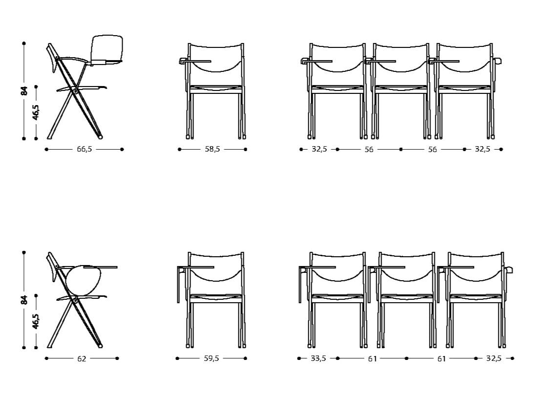 Складной стул для конференций с откидывающейся крышкой LAMM Conpass ARCH-00039297 - Вид №5
