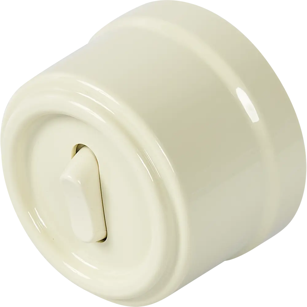 Выключатель Electraline одноклавишный глянцевый слоновая кость 84229198