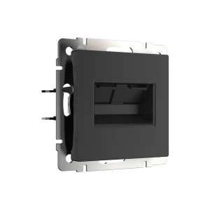 Розетка компьютерная двойная встраиваемая Werkel RJ45 цвет черный матовый 84491985 STLM-2201350