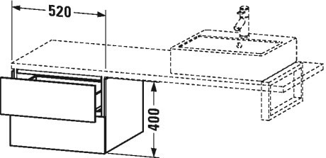 LC583702121 Шкафчик для консоли L-Cube #LC5837 520 x 547 мм Орех темный декор Duravit - Вид №1