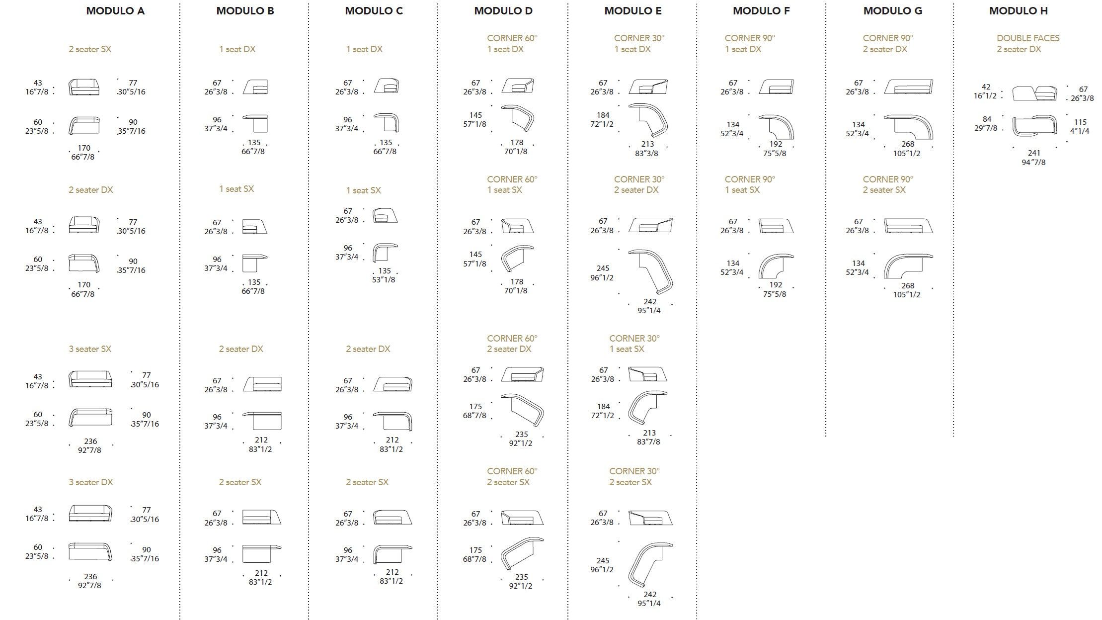 Съемный модульный угловой диван из кожи и ткани REFLEX Pininfarina home design ARCH-00144851 - Вид №6