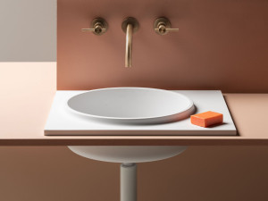 Одинарный круглый умывальник из Cristalplant®