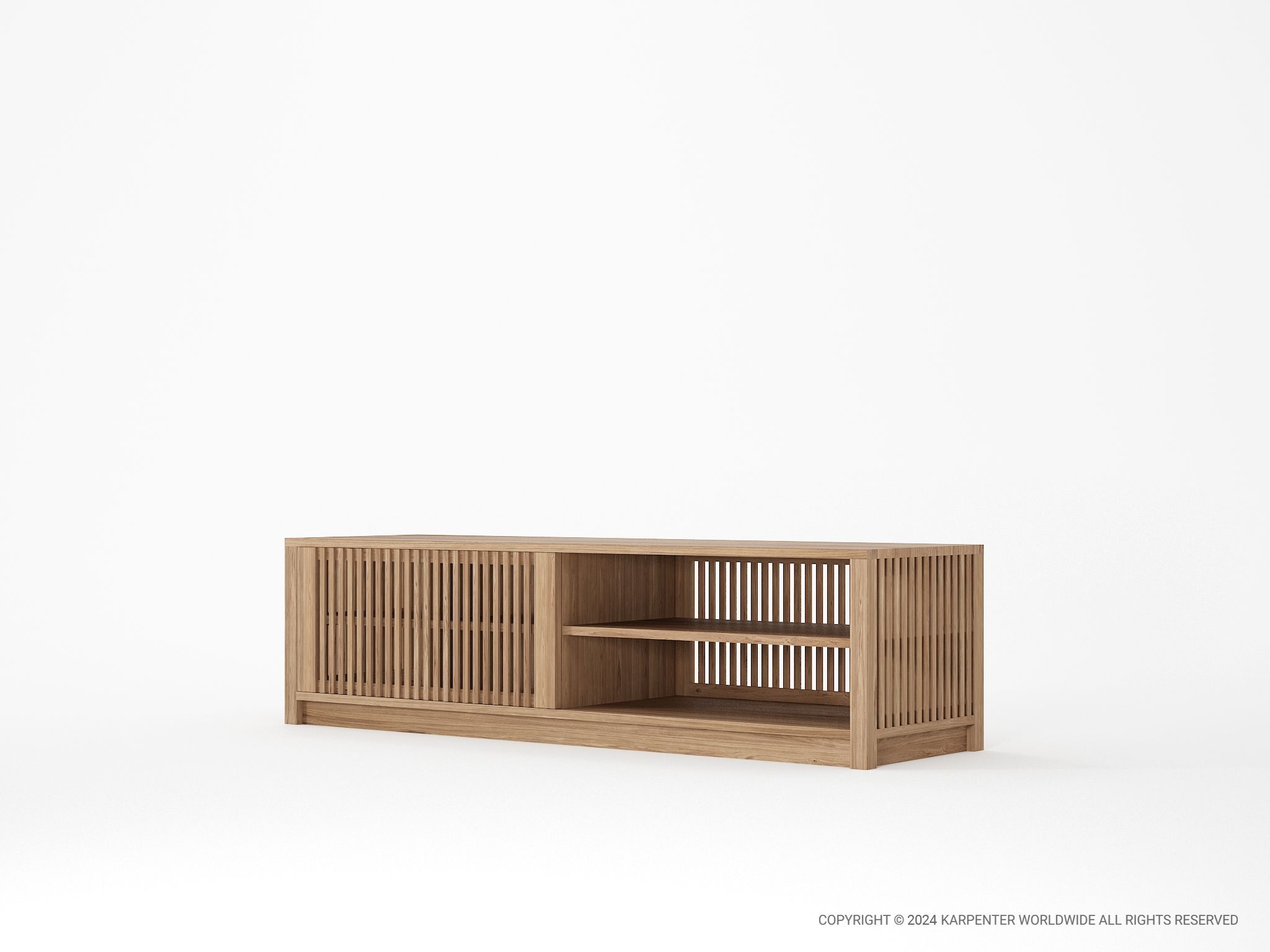 Деревянный шкаф для телевизора с раздвижными дверями KARPENTER Ray ARCH-00147709 - Вид №4