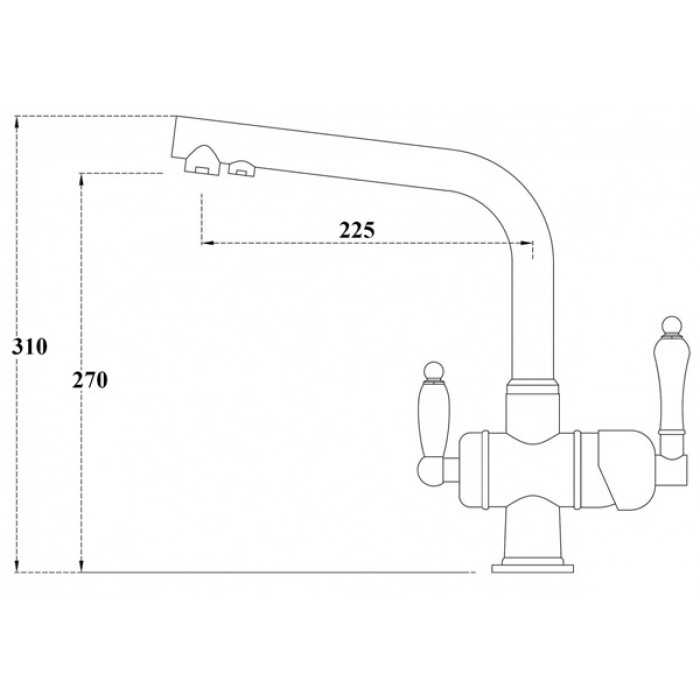 Zorg ZR 328 YF Br Смеситель для кухни Zorg 310х225  - Вид №2