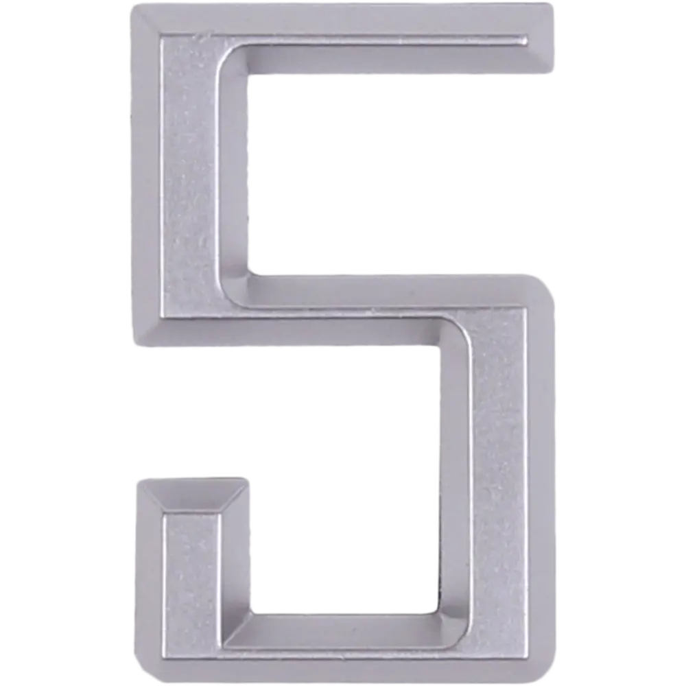 Самоклеящаяся цифра Larvij «5» хром для маркировки помещений 18284611 STLM-0010197