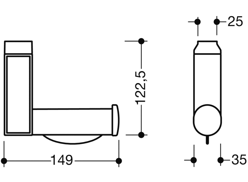 950.50.01150 Держатель рулона туалетной бумаги в комплекте HEWI Stützen  - Вид №1