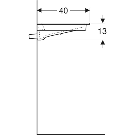 500.391.01.2 Встраиваемая раковина Geberit ONE горизонтальный выпуск, с укороченным вылетом Geberit  - Вид №20