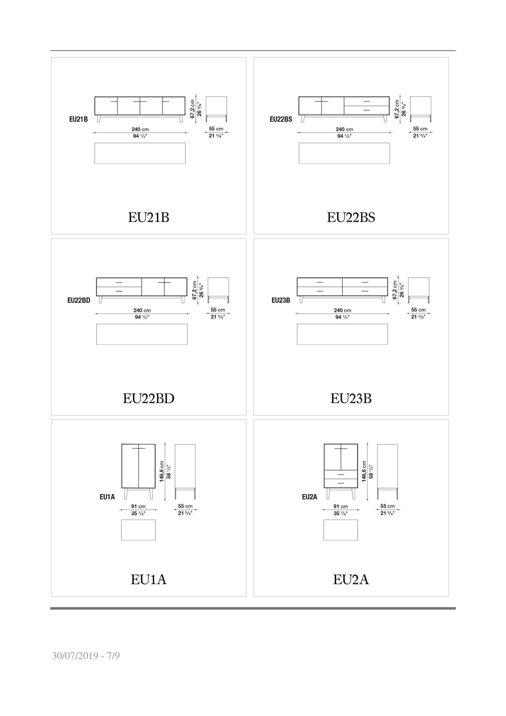 Стеклянный шкаф с распашными дверцами с ящиками B&B Italia эвкалипт ARCH-00080674 - Вид №6