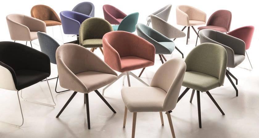 Luxy Стул из ткани с подлокотниками на колесиках Bloom 4blfn86, 4blfb88, 4blfc90 - Вид №2