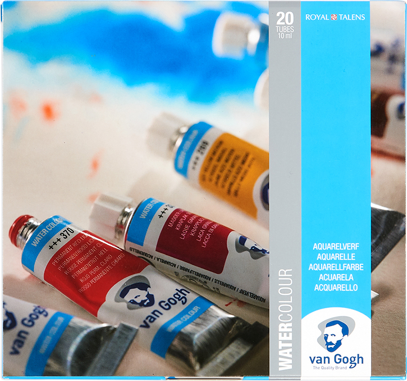 20820120 Краска акварель Набор акварельных красок Van Gogh 20цв*10мл пластиковый короб Royal Talens 