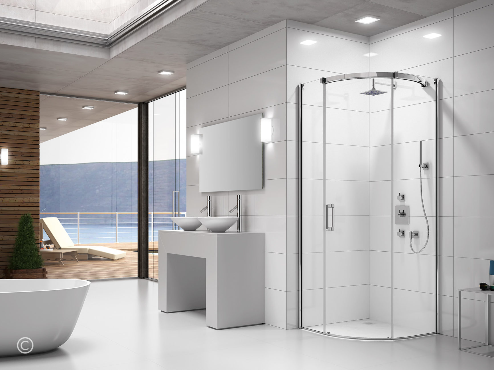 Душевой уголок GSQ10H L или R Merlyn Arysto Хромированный 