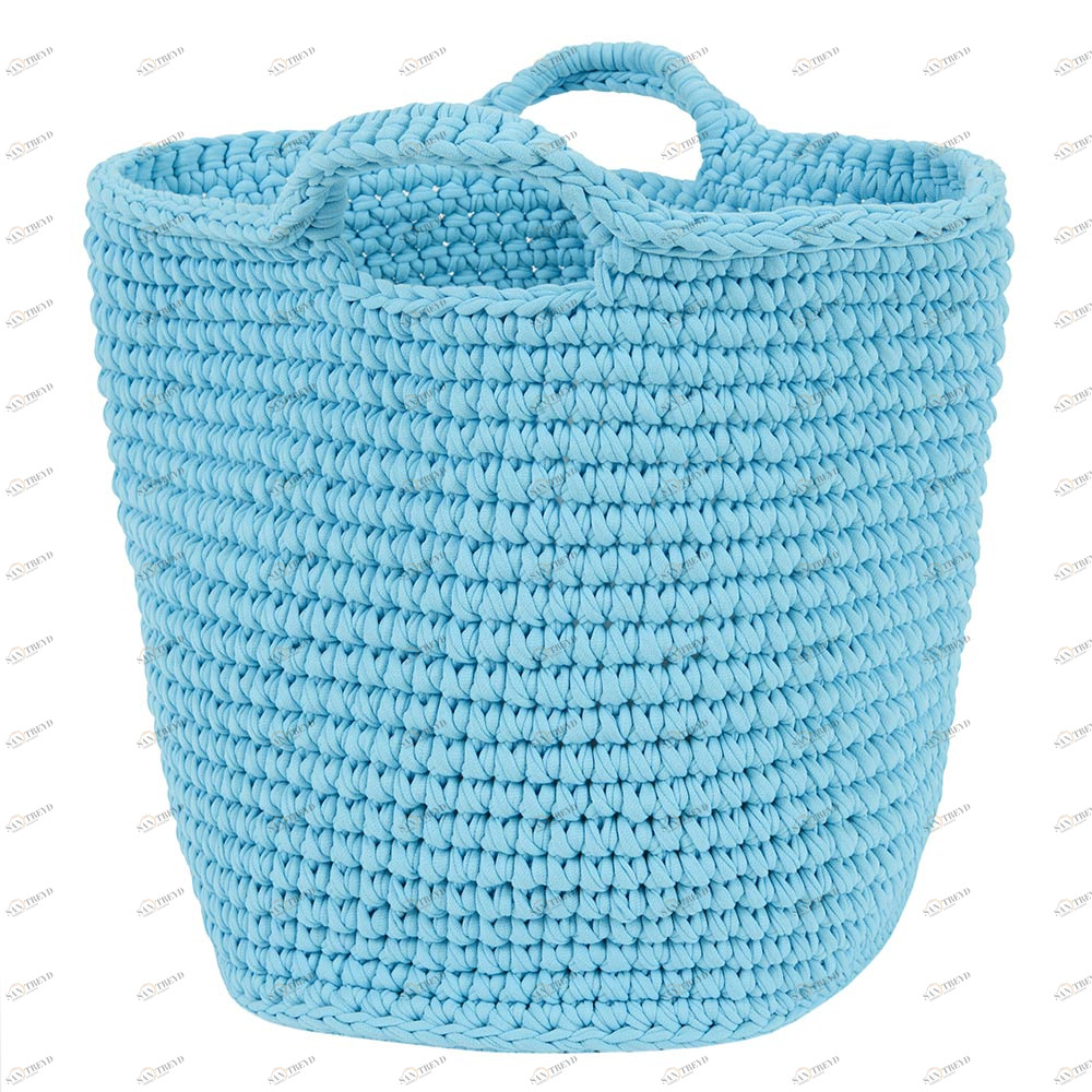 Вязаная корзина большая с ручками голубая VAMVIGVAM  282013 Голубой Santreyd 